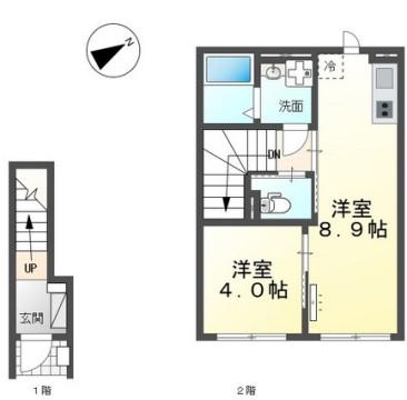 ル・レスト池田(1LDK/2階)の間取り写真