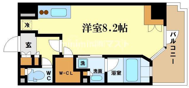パークアクシス うつぼ公園(ワンルーム/15階)の間取り写真