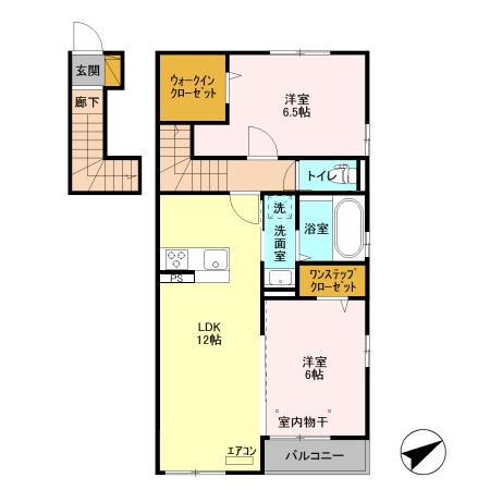 エトワール(2LDK/2階)の間取り写真