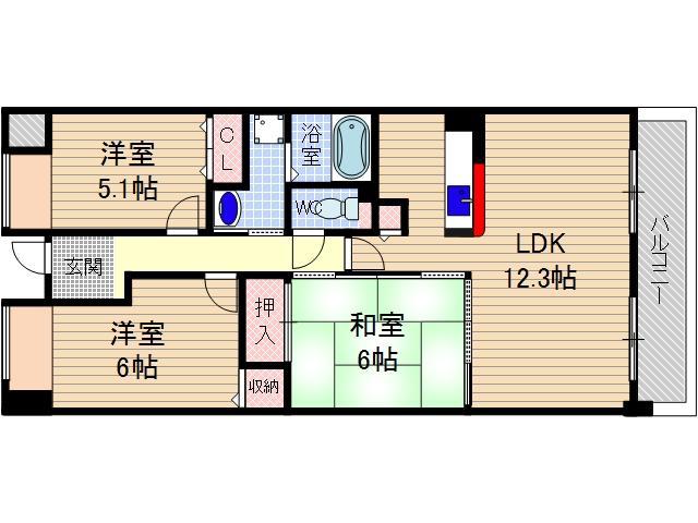 ソアール(3LDK/3階)の間取り写真