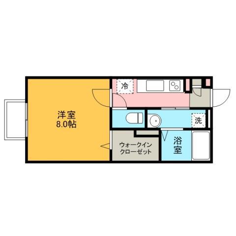 シリウス(1K/2階)の間取り写真