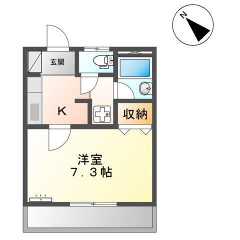 グリーンフィールド作野ヶ丘II(1K/1階)の間取り写真