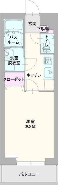 アロッジオ淵野辺II(1K/2階)の間取り写真
