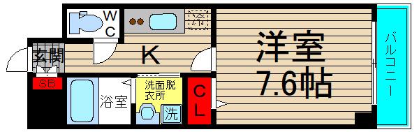 ソフィアウエスト(1K/5階)の間取り写真