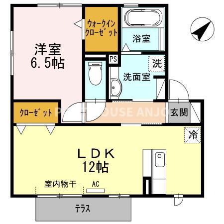グランドハイツ(1LDK/1階)の間取り写真