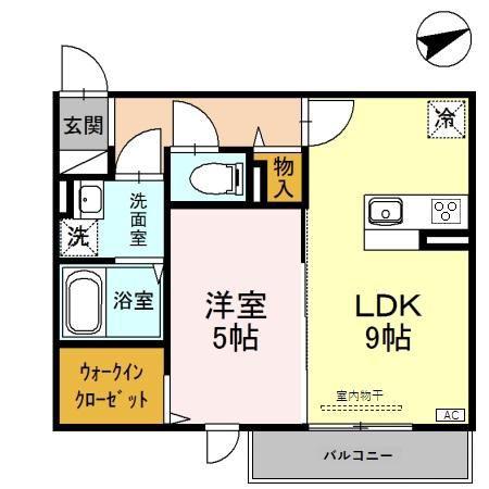 光レジデンス A棟(1LDK/3階)の間取り写真
