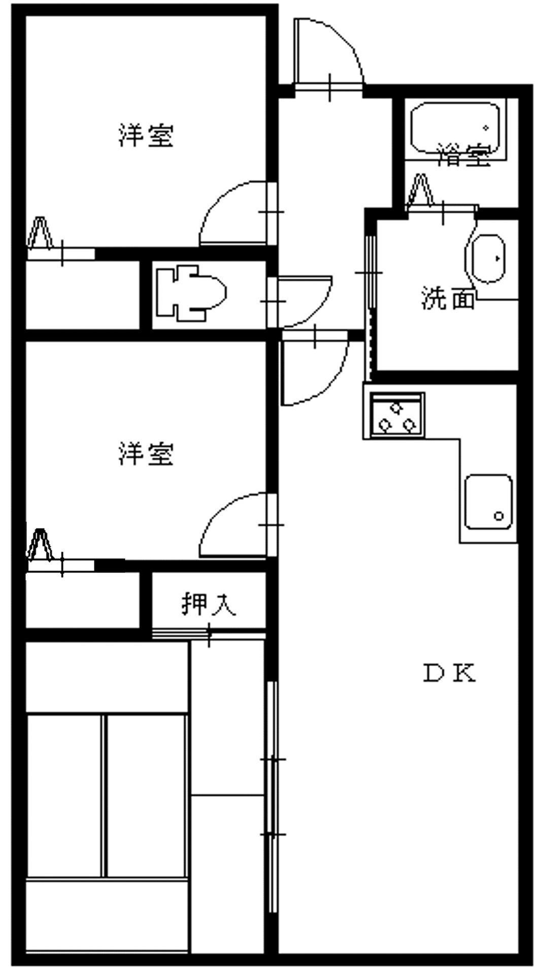 グローバル高田(3DK/3階)の間取り写真