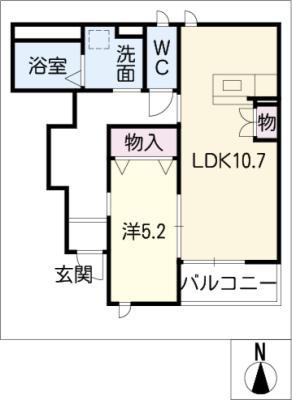 セレーノ(1LDK/1階)の間取り写真