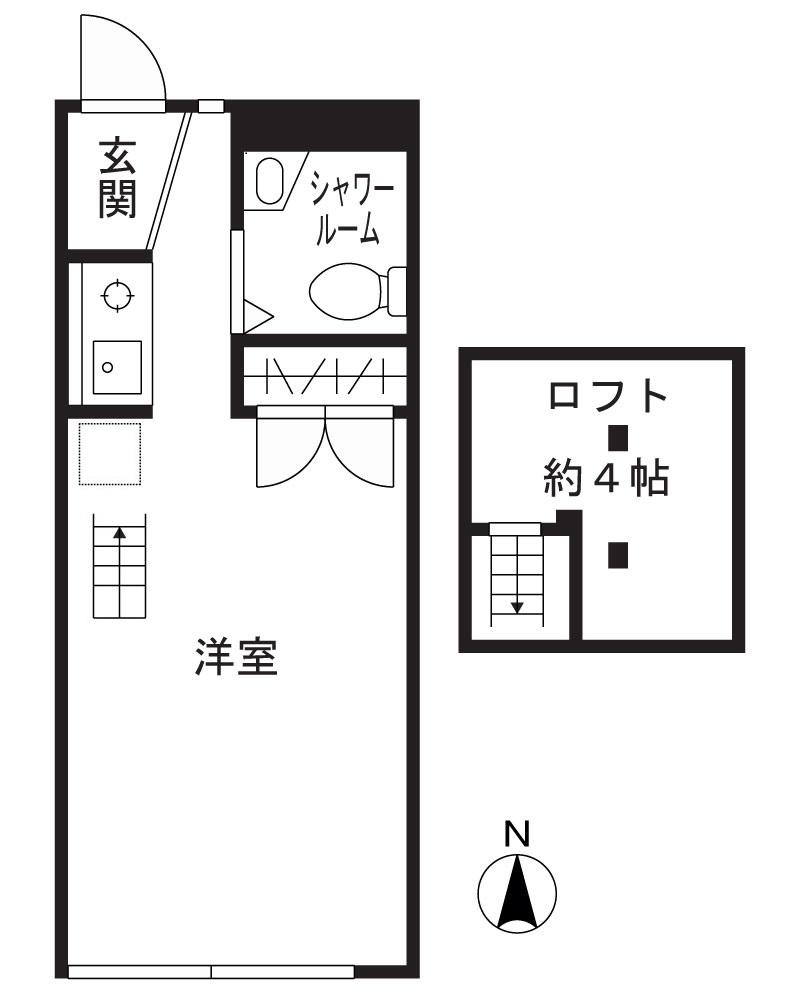 ハイツ斎藤(ワンルーム/2階)の間取り写真