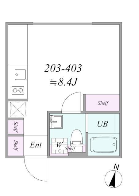 TRIAS221(1K/4階)の間取り写真