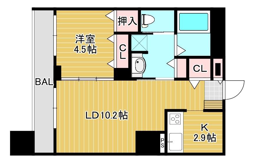MOTTOたくま宿(1LDK/7階)の間取り写真
