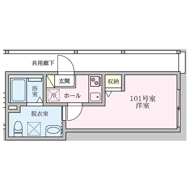 COLINA保土ヶ谷(1K/1階)の間取り写真