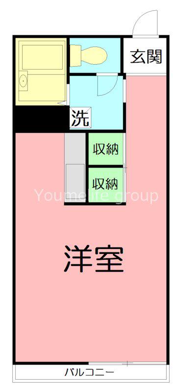 ヴィラ萩山 B(ワンルーム/2階)の間取り写真