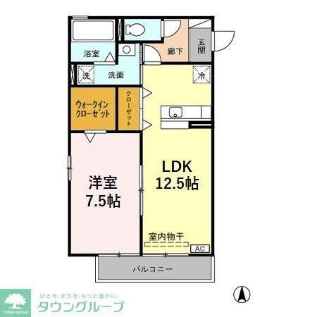 サニーガーデン(1LDK/3階)の間取り写真