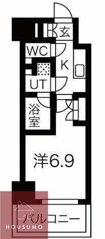 エグゼ北大阪(1K/2階)の間取り写真