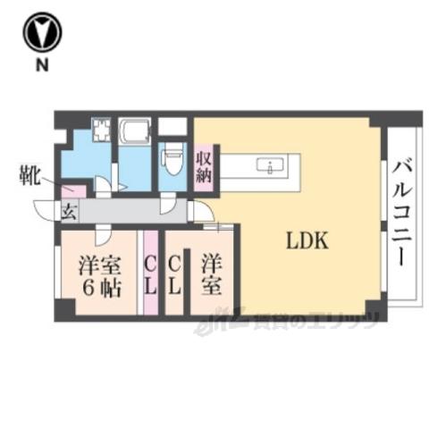 サンマリンニチベン(2LDK/5階)の間取り写真