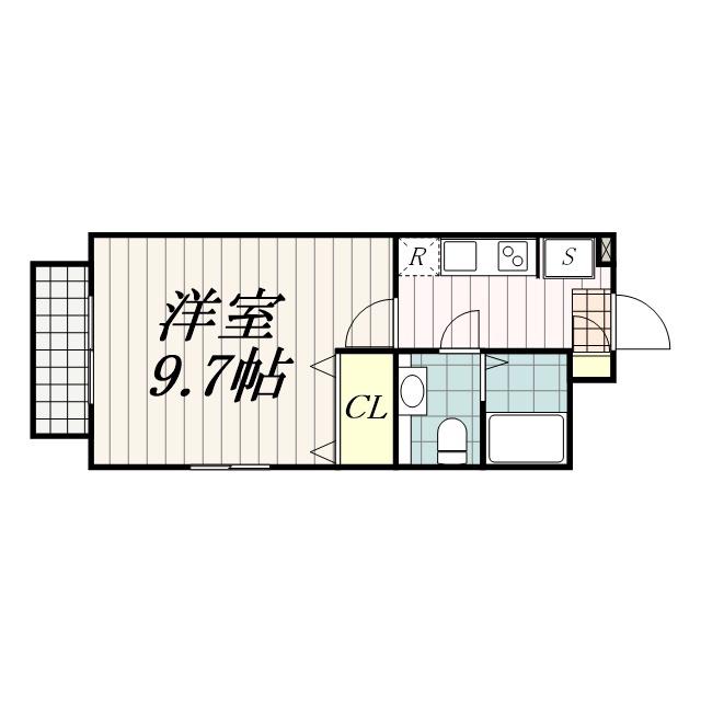 WATOLE院内(1K/1階)の間取り写真