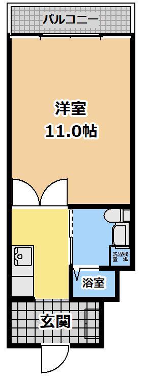 ビュー大野(1K/2階)の間取り写真