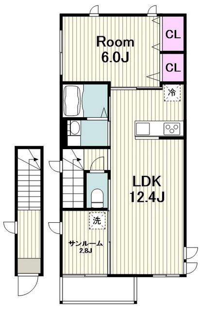 LAPIS LAZULI(1SLDK/2階)の間取り写真