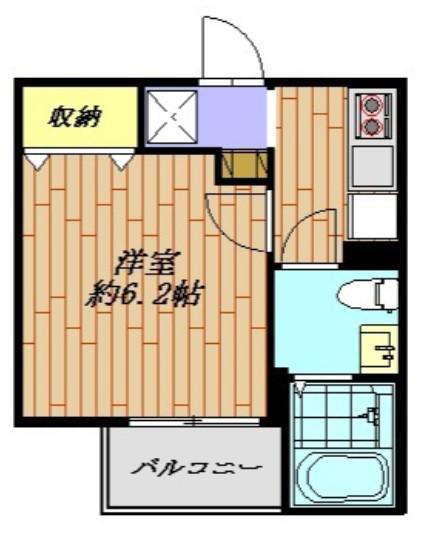 リヴテラス稲田堤(1K/1階)の間取り写真