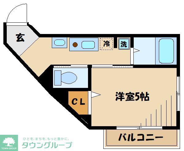 MELDIA淵野辺IV(1K/2階)の間取り写真