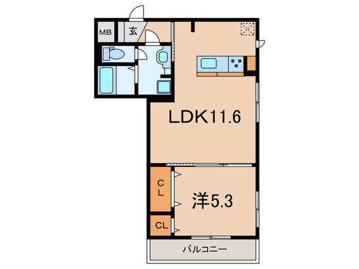 六甲コルン(1LDK/3階)の間取り写真