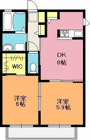 FIOREII(2DK/1階)の間取り写真
