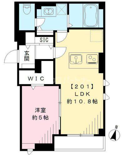 サウス SIDE 11(1LDK/2階)の間取り写真