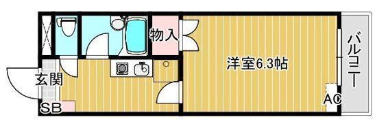 ノーリーズン船堀(1K/1階)の間取り写真