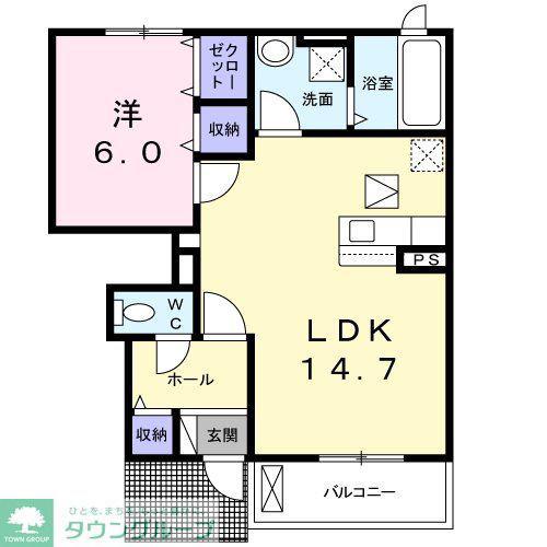マルベリーコート(1LDK/1階)の間取り写真