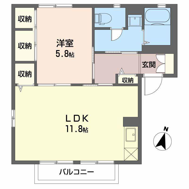 ガーデンハイツA(1LDK/2階)の間取り写真