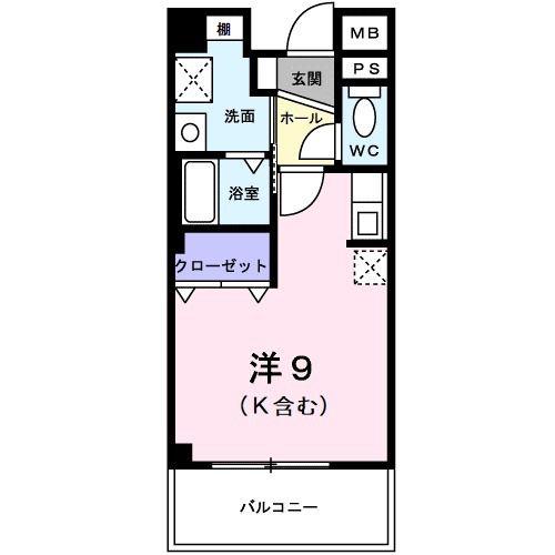 マイルド(ワンルーム/2階)の間取り写真