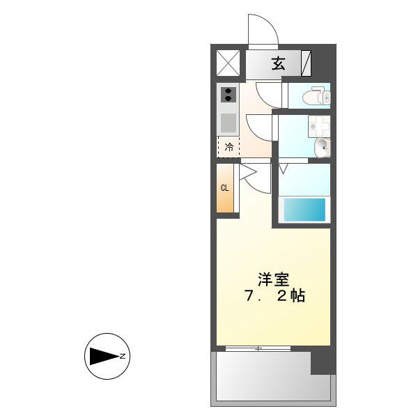 UURコート名古屋名駅(1K/10階)の間取り写真