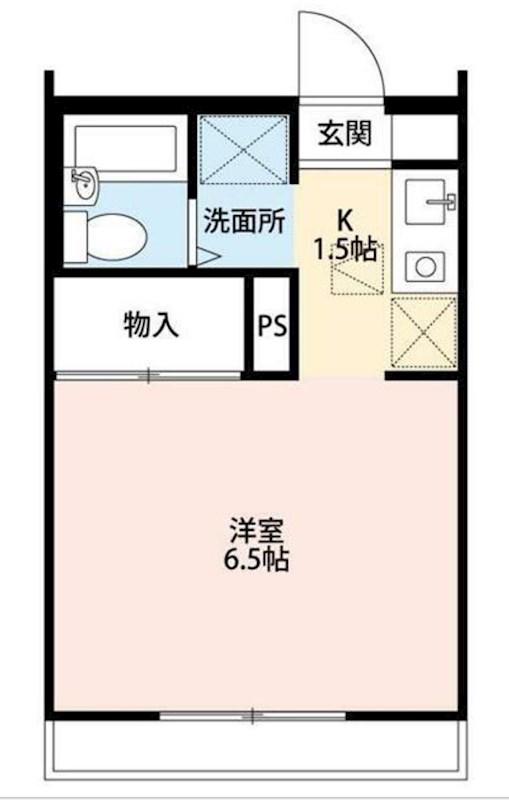 メゾンボヌール菊名C棟(1K/1階)の間取り写真