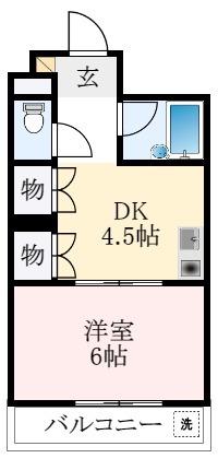 マツダ21天美(1DK/2階)の間取り写真