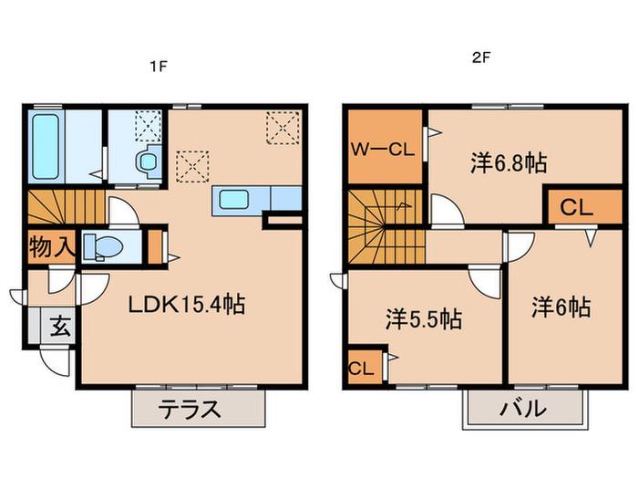 イマジンIII(3LDK/1階)の間取り写真