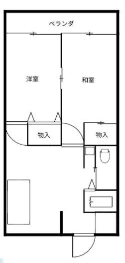 ビューライフ六甲(2DK/2階)の間取り写真