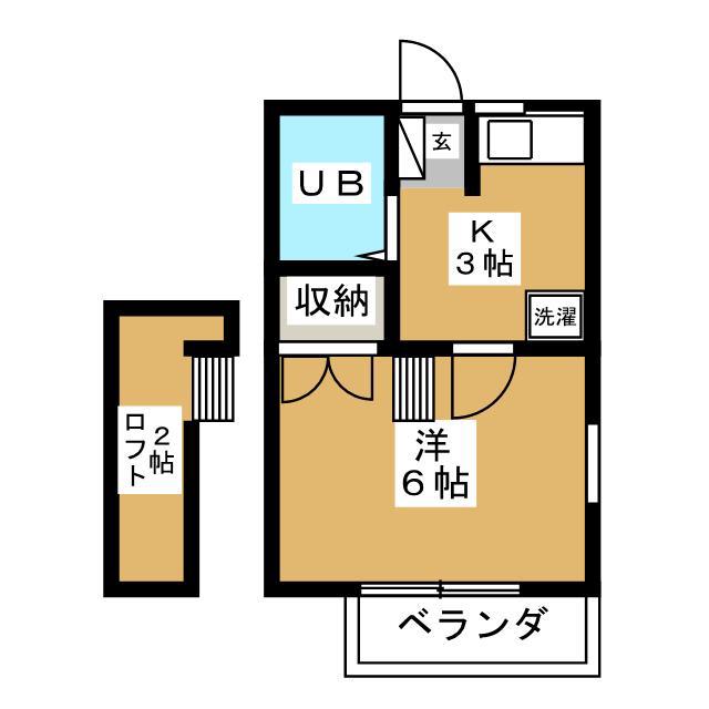 富士マンション(1K/2階)の間取り写真