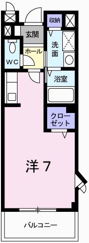 タウニー北条2(1K/2階)の間取り写真