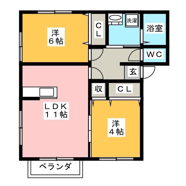 ソフィア湘南(2LDK/1階)の間取り写真