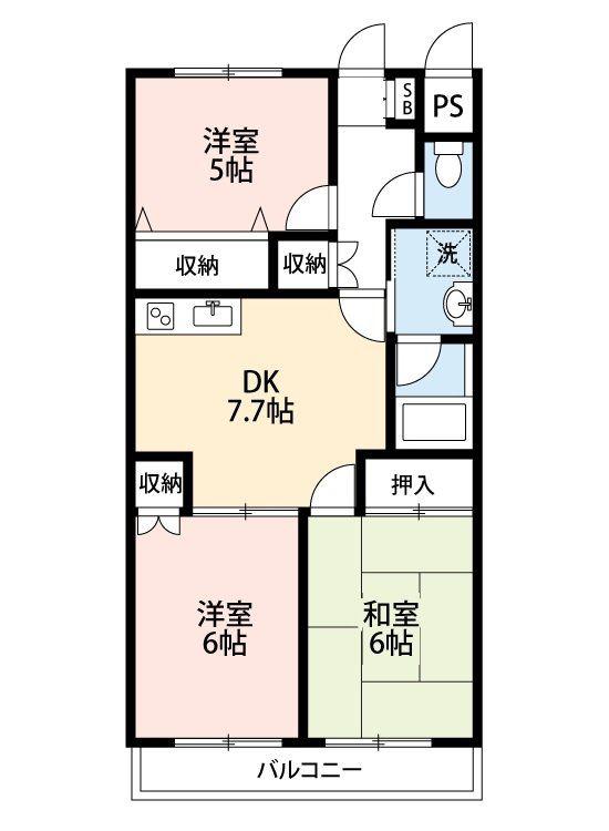 ソレイユシャトー(3DK/3階)の間取り写真