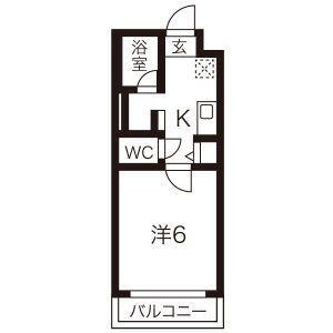 GRACE HILLS横浜(1K/2階)の間取り写真