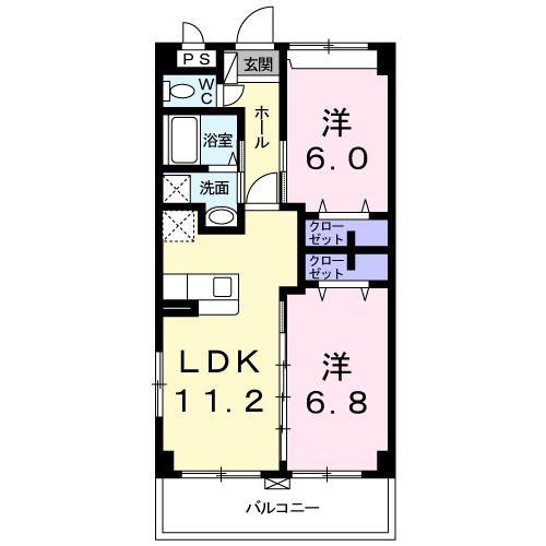 ファミーレナーカ(2LDK/2階)の間取り写真