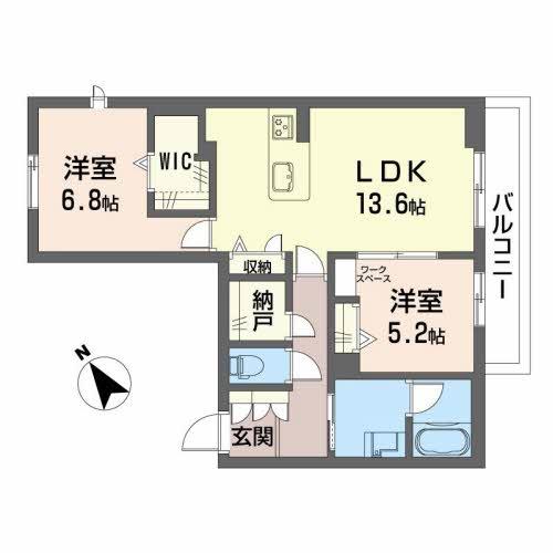 シャーメゾンM(2LDK/2階)の間取り写真