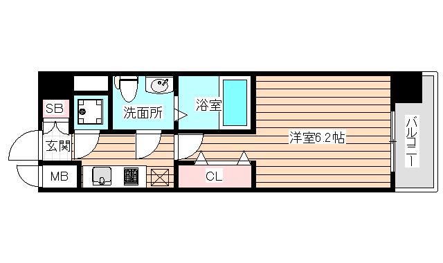 エスリード大阪シティグランツ(1K/9階)の間取り写真