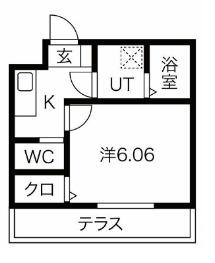 LIGNUM川口(1K/2階)の間取り写真