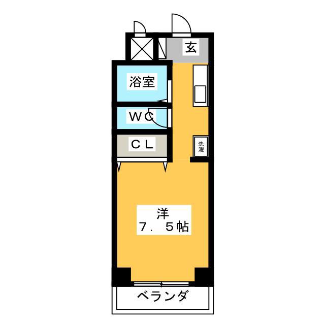 グランドステージ明神町(1K/1階)の間取り写真