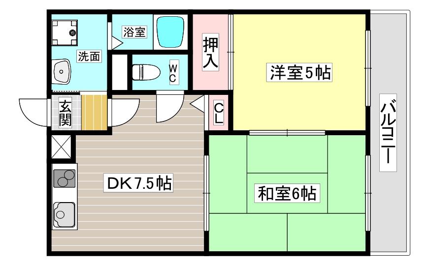 林マンション(2DK/3階)の間取り写真