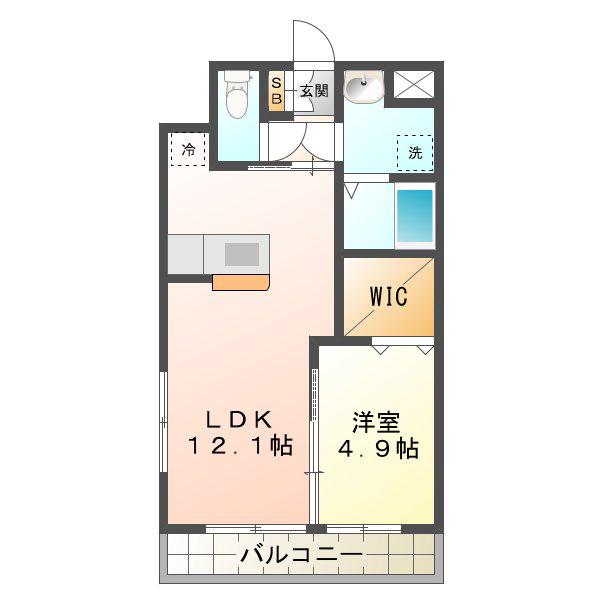 ブルースカイマンションX(1LDK/3階)の間取り写真
