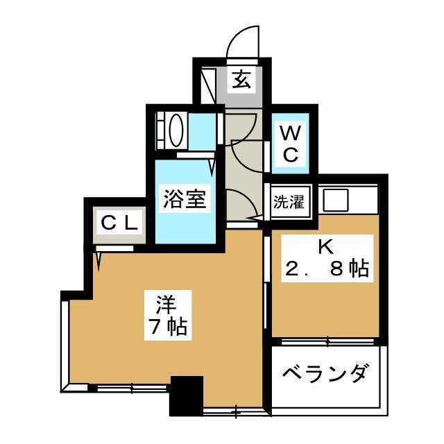 ガーラプレイス錦糸町(1K/5階)の間取り写真